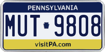 PA license plate MUT9808