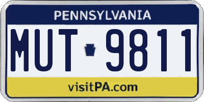 PA license plate MUT9811