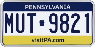 PA license plate MUT9821
