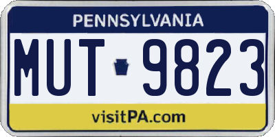 PA license plate MUT9823