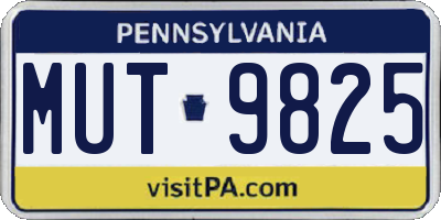 PA license plate MUT9825