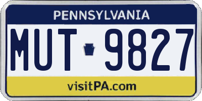 PA license plate MUT9827