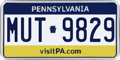 PA license plate MUT9829