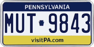 PA license plate MUT9843