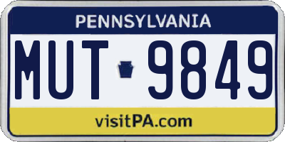PA license plate MUT9849