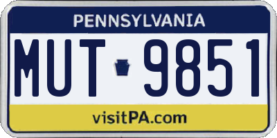 PA license plate MUT9851