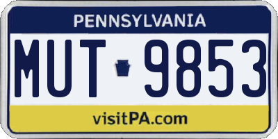 PA license plate MUT9853