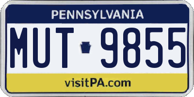 PA license plate MUT9855