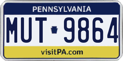 PA license plate MUT9864