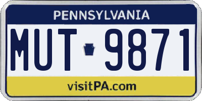 PA license plate MUT9871