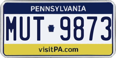 PA license plate MUT9873