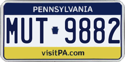 PA license plate MUT9882