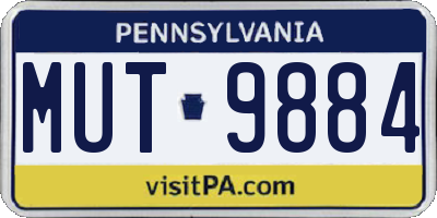 PA license plate MUT9884