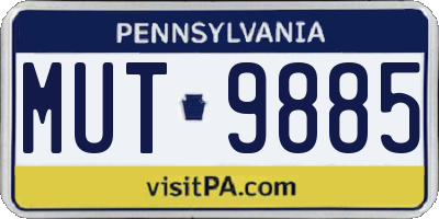 PA license plate MUT9885