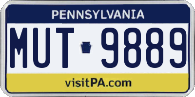 PA license plate MUT9889