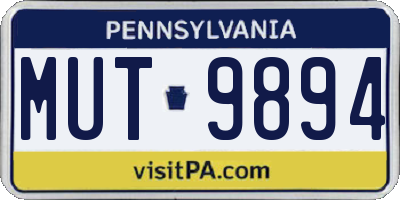 PA license plate MUT9894
