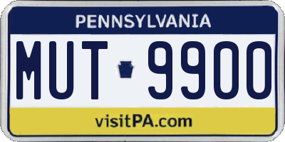 PA license plate MUT9900