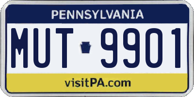 PA license plate MUT9901