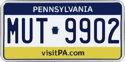 PA license plate MUT9902