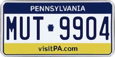 PA license plate MUT9904