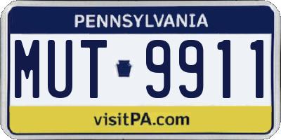 PA license plate MUT9911