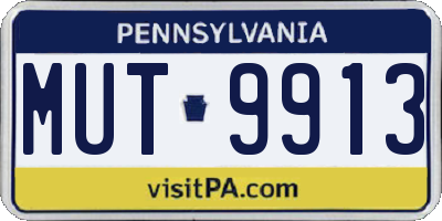 PA license plate MUT9913