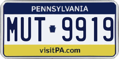 PA license plate MUT9919