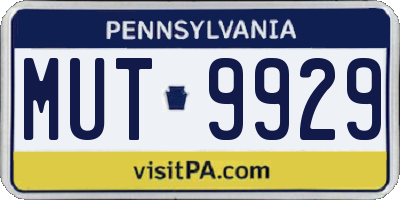 PA license plate MUT9929