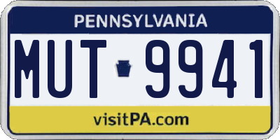 PA license plate MUT9941