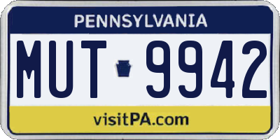 PA license plate MUT9942