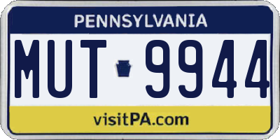 PA license plate MUT9944