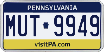 PA license plate MUT9949