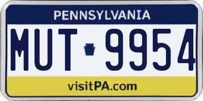 PA license plate MUT9954