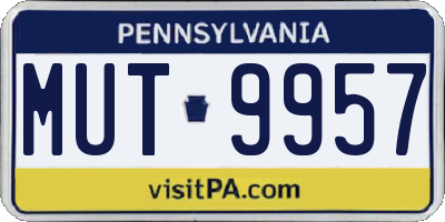 PA license plate MUT9957