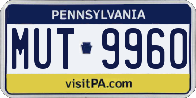 PA license plate MUT9960