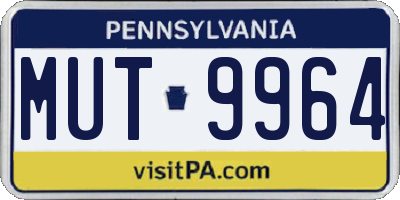 PA license plate MUT9964