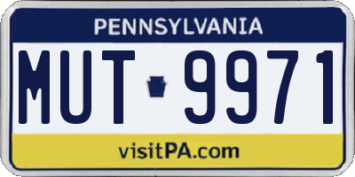 PA license plate MUT9971