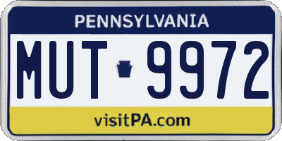 PA license plate MUT9972