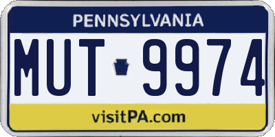 PA license plate MUT9974