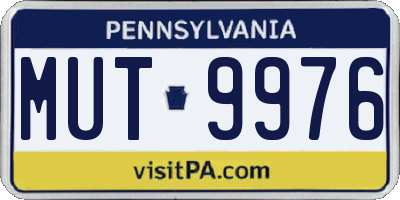 PA license plate MUT9976