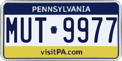 PA license plate MUT9977