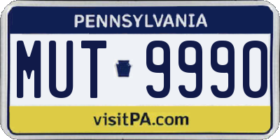 PA license plate MUT9990