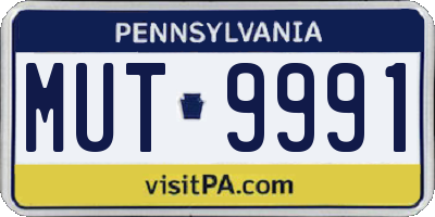 PA license plate MUT9991
