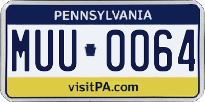 PA license plate MUU0064