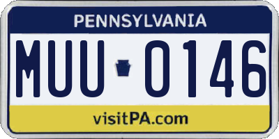 PA license plate MUU0146