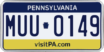 PA license plate MUU0149
