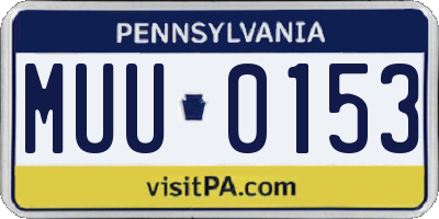 PA license plate MUU0153