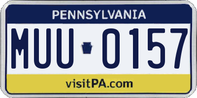 PA license plate MUU0157