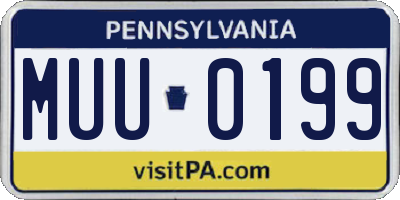 PA license plate MUU0199