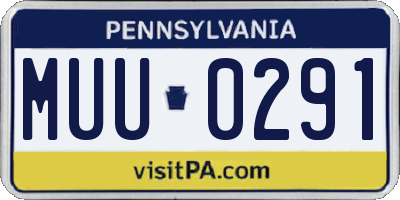 PA license plate MUU0291